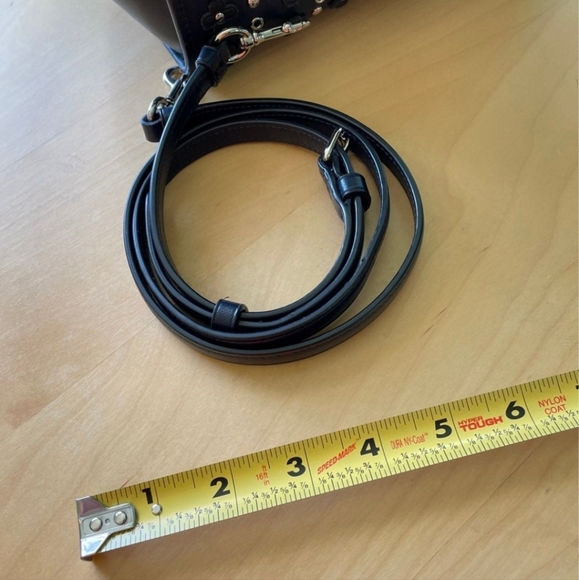 Coach Crosby w/ floral rivets Satchel Black/dk Gray GUC - Picture 3 of 16